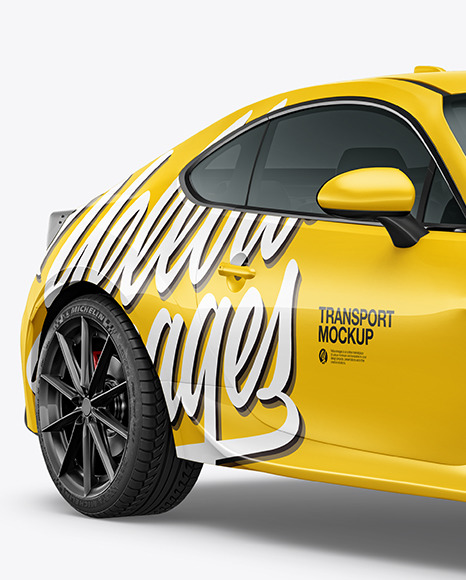 Sport Car Mockup   Half Side View PSD #1