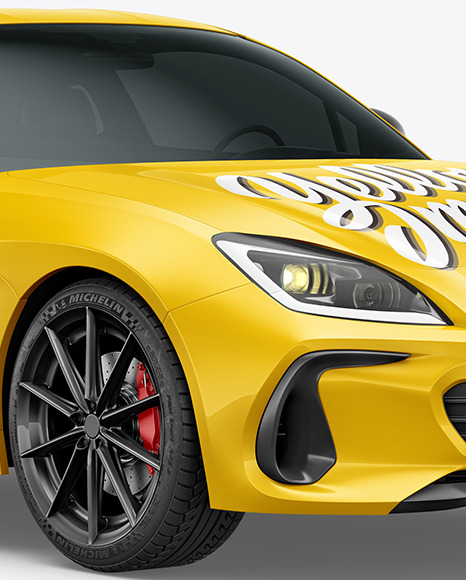 Sport Car Mockup   Half Side View PSD #6