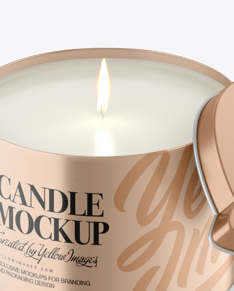 Opened Metallic Candle Mockup PSD #2
