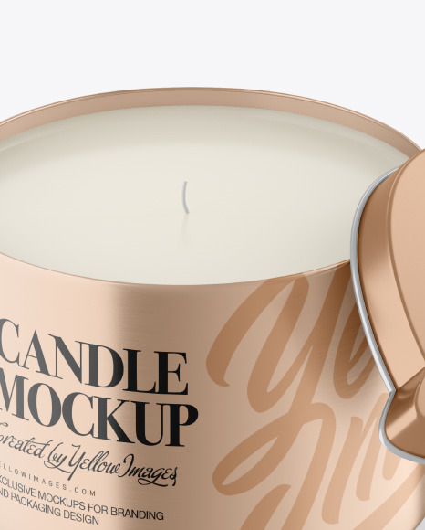 Opened Metallic Candle Mockup PSD #1
