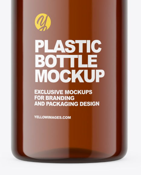 Amber Bottle with Pump Mockup PSD #4