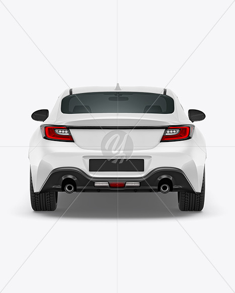 Sport Car Mockup   Back View PSD #3