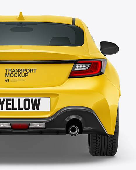 Sport Car Mockup   Back View PSD #2