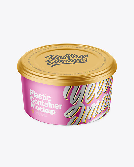 Matte Metallic Container Mockup PSD #3