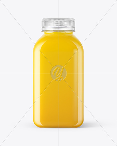 Square Orange Juice Bottle Mockup PSD #3