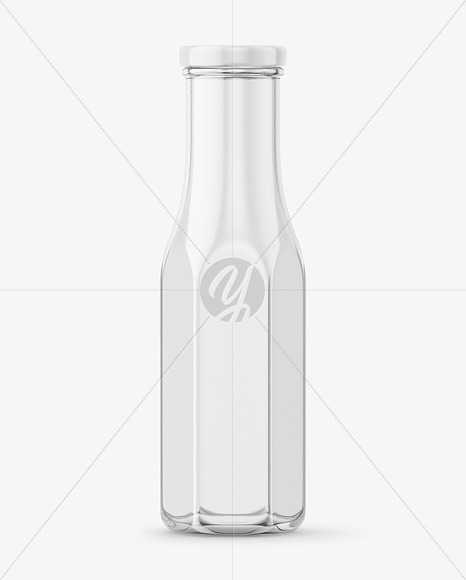 Glass Bottle With Glossy Label Mockup In Bottle Mockups On Yellow Images Object Mockups