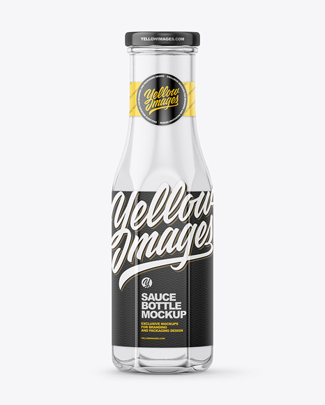 Glass Bottle with Glossy Label Mockup