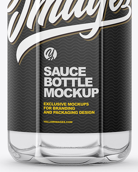 Glass Bottle with Red Sauce and Glossy Label Mockup PSD #6