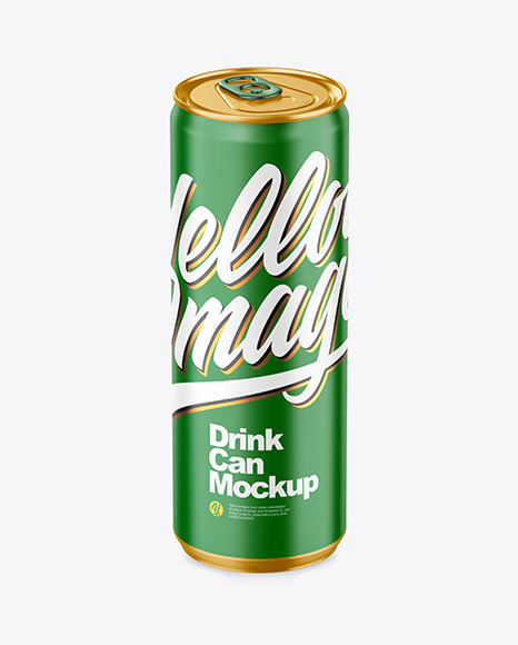 355ml Metallic Drink Can w/ Matte Finish Mockup