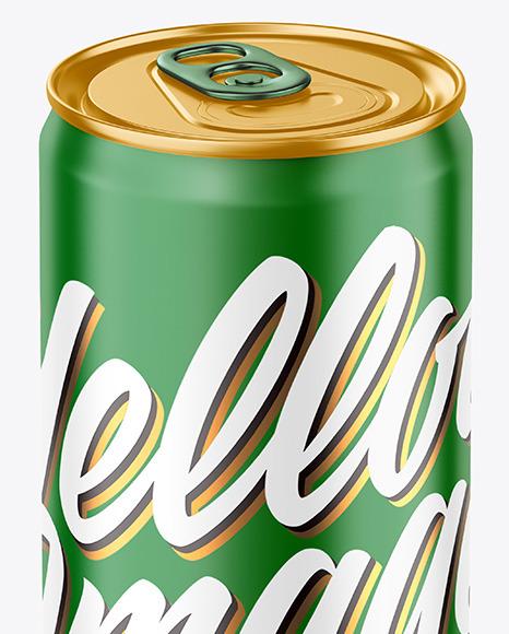 355ml Metallic Drink Can w  Matte Finish Mockup PSD #1