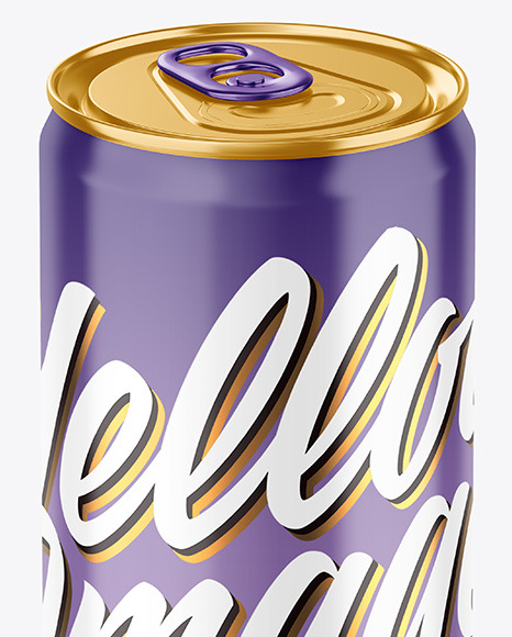 355ml Metallic Drink Can w  Glossy Finish Mockup PSD #1