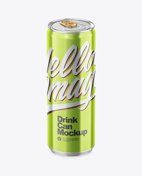 355ml Glossy Metallic Drink Can Mockup