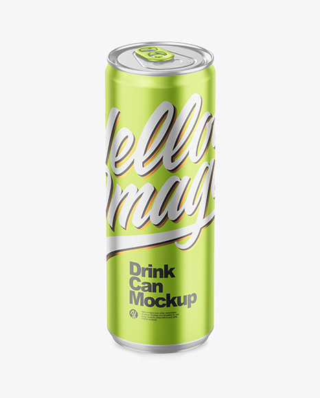 355ml Matte Metallic Drink Can Mockup