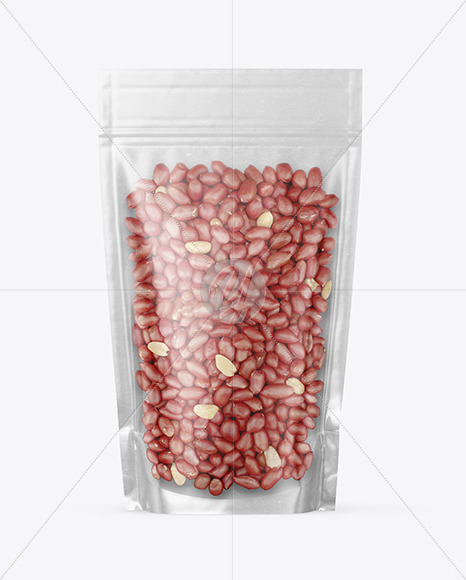 Kraft Stand up Pouch with Peanuts Mockup PSD #3