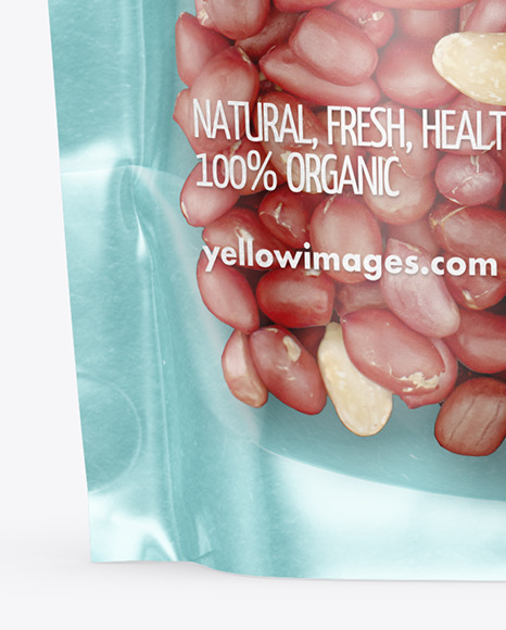Kraft Stand up Pouch with Peanuts Mockup PSD #2