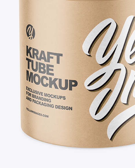Kraft Paper Tube Mockup PSD #2