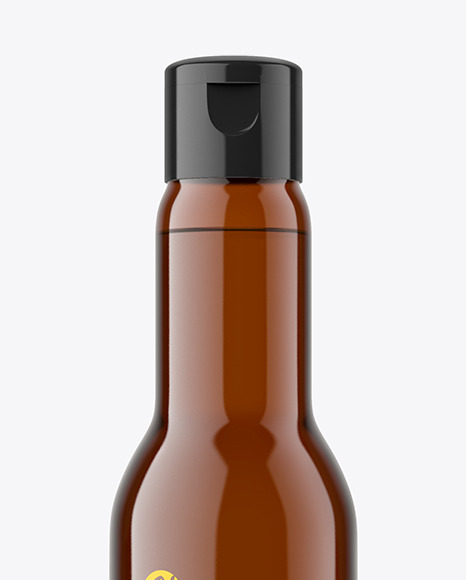 Amber Plastic Bottle Mockup PSD #2