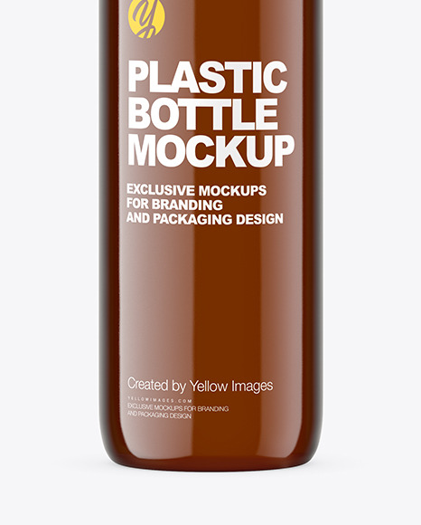 Amber Plastic Bottle Mockup PSD #1