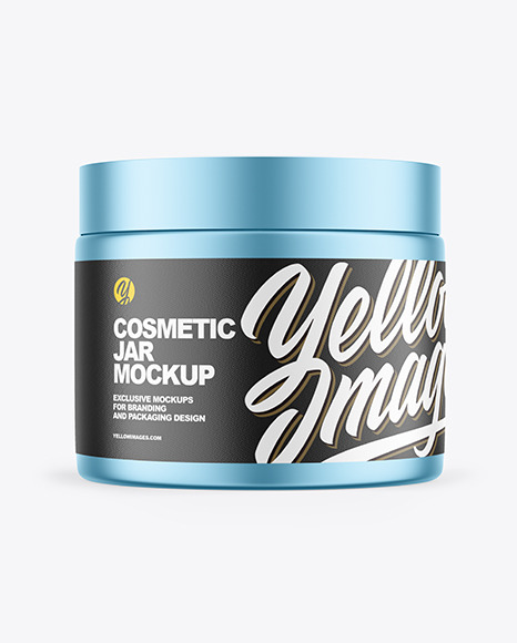 Metallic Cosmetic Jar Mockup PSD #2