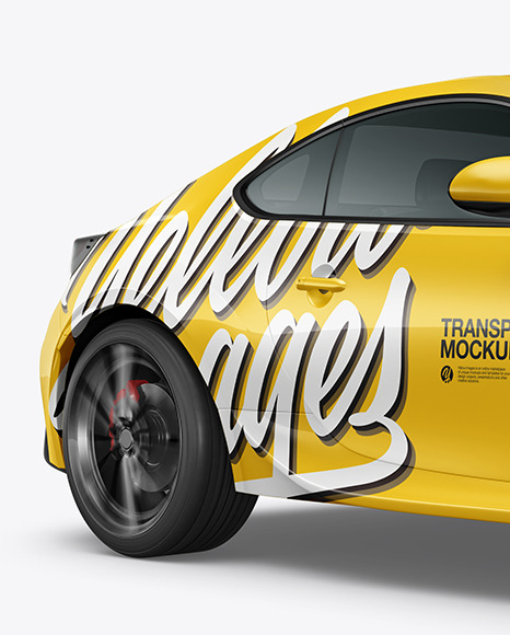 Sport Car Mockup   Half Side View PSD #1