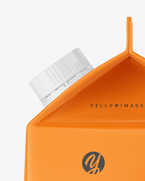 Glossy Drink Carton Pack with Screw Cap Mockup PSD #2