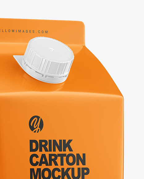 Glossy Drink Carton Pack with Screw Cap Mockup PSD #2