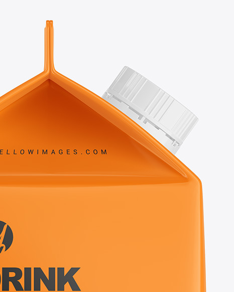 Glossy Drink Carton Pack with Screw Cap Mockup PSD #2