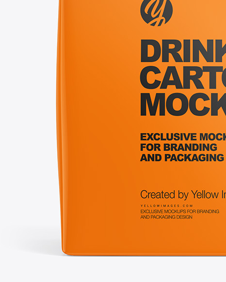 Glossy Drink Carton Pack with Screw Cap Mockup PSD #1