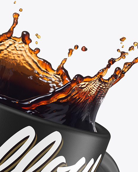 Matte Mug w  Coffee Splash Mockup PSD #2