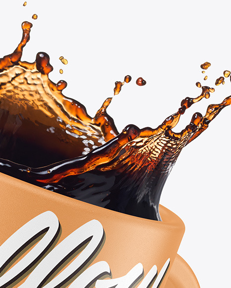 Ceramic Mug w  Coffee Splash Mockup PSD #3