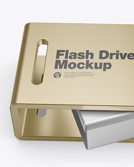 Metallic USB Type C Flash Drive Mockup PSD #2