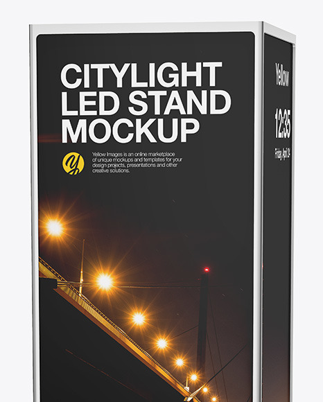LED Citylight Metallic Stand Mockup PSD #2