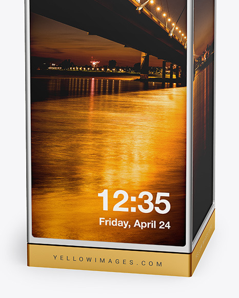 LED Citylight Metallic Stand Mockup PSD #1