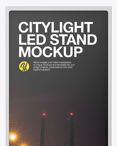 LED Citylight Metallic Stand Mockup PSD #2