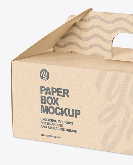 Kraft Paper Box w  Handle Mockup PSD #2