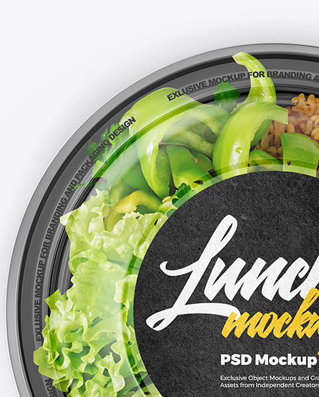 Plastic Bowl With Vegetarian Lunch Mockup PSD #3