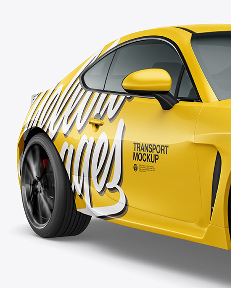 Sport Car Mockup   Half Side View PSD #1
