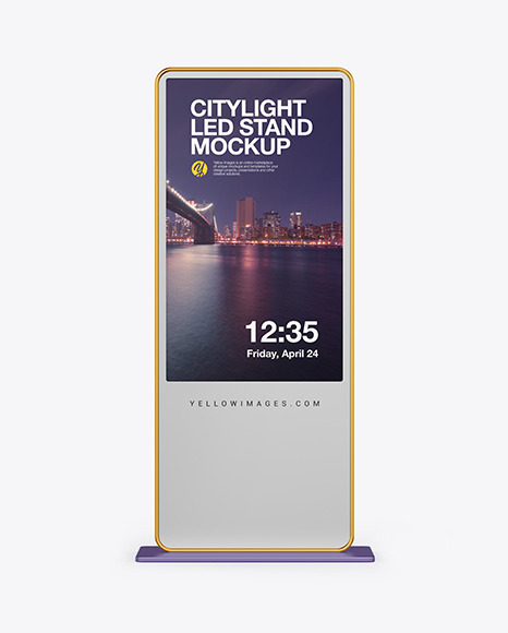 LED Citylight Metallic Stand Mockup