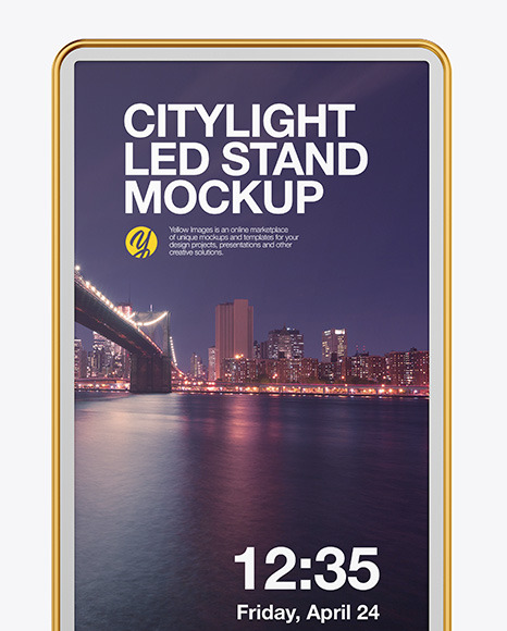 LED Citylight Metallic Stand Mockup PSD #2