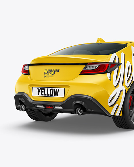 Sport Car Mockup   Back Half Side View PSD #2