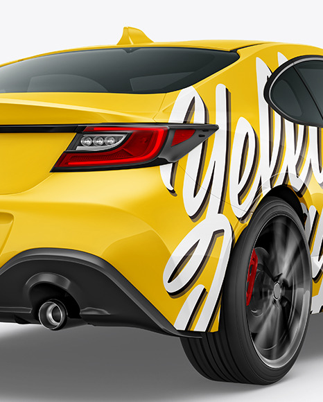 Sport Car Mockup   Back Half Side View PSD #1