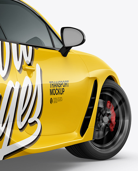 Sport Car Mockup   Back Half Side View PSD #6