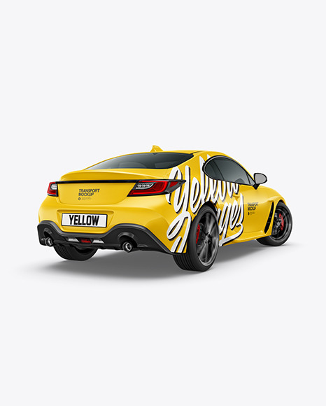 Sport Car Mockup   Back Half Side View PSD #7