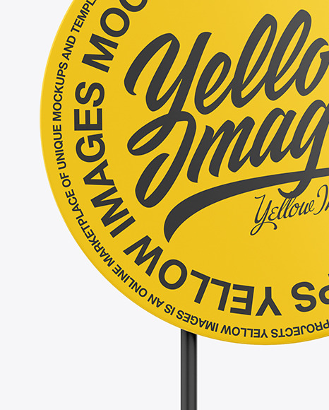 Round Information Board Mockup PSD #2