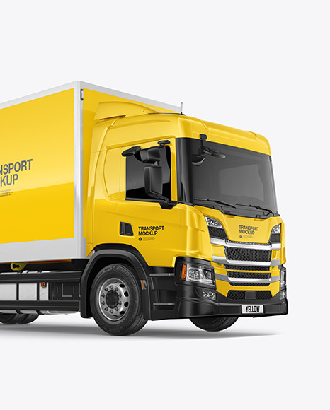 Box Truck Mockup   Half Side View PSD #4
