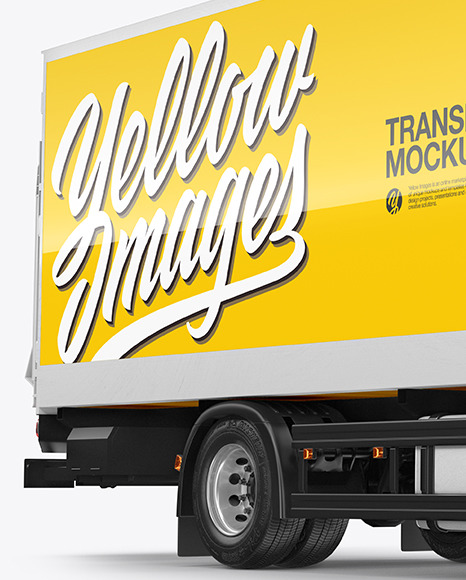 Box Truck Mockup   Half Side View PSD #1