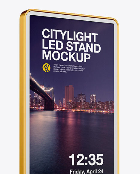 LED Citylight Metallic Stand Mockup PSD #2
