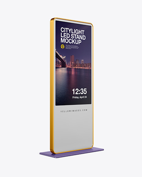LED Citylight Metallic Stand Mockup