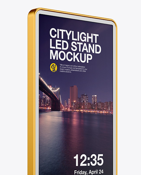 LED Citylight Metallic Stand Mockup PSD #2