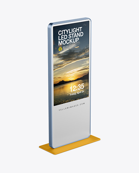 LED Citylight Metallic Stand Mockup